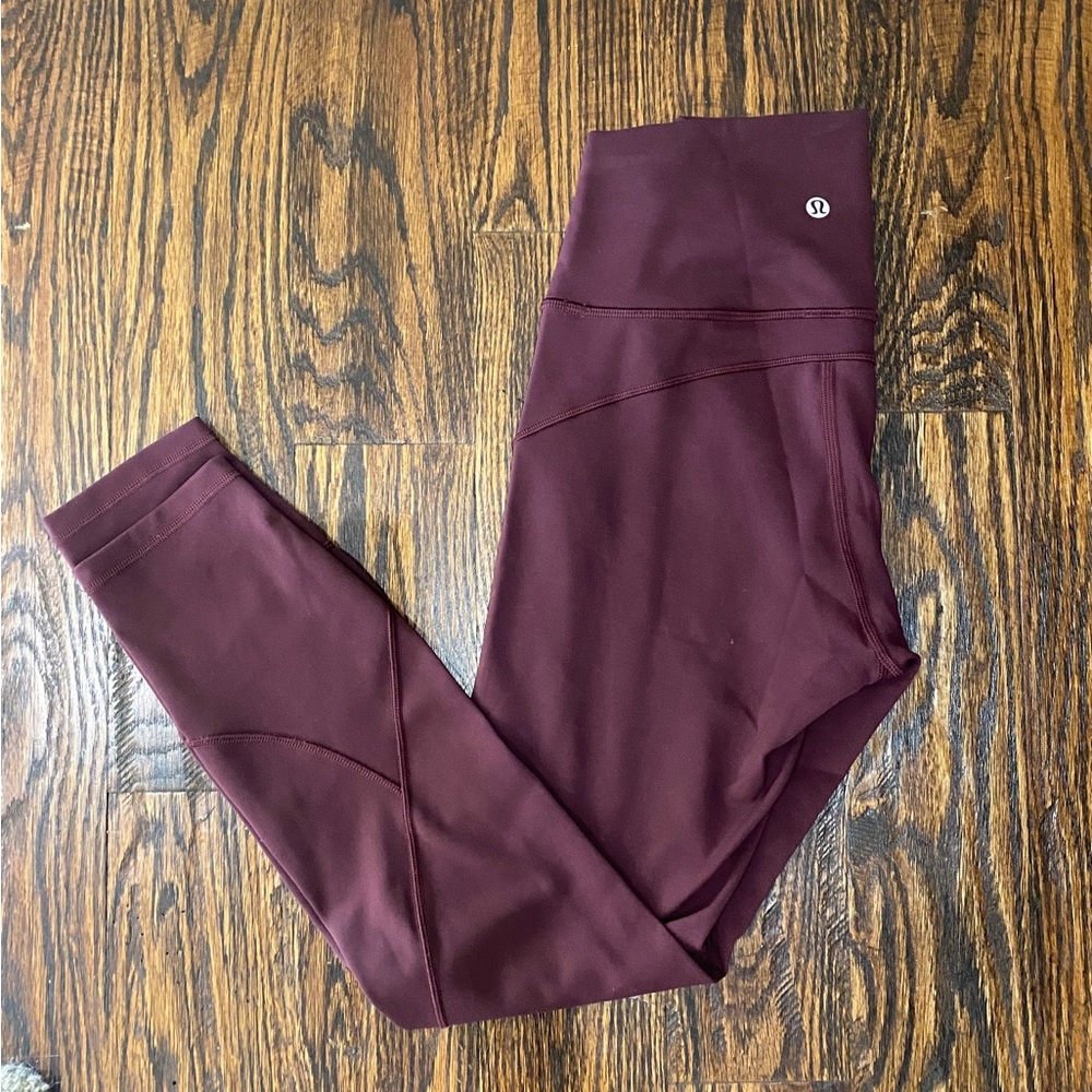 Lululemon In Movement 7/8 Tight *Everlux 25” - Maroon -  Size 6